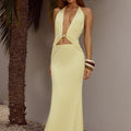 HALSTON MAXI DRESS - LEMON