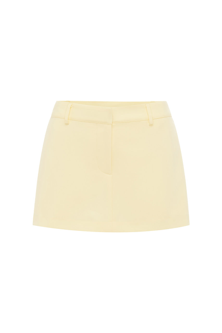 HAMPTON LOW WAIST TAILORED SKORT - BUTTER - HAMPTONLOWWAISTTAILOREDSKORT-BUTTER