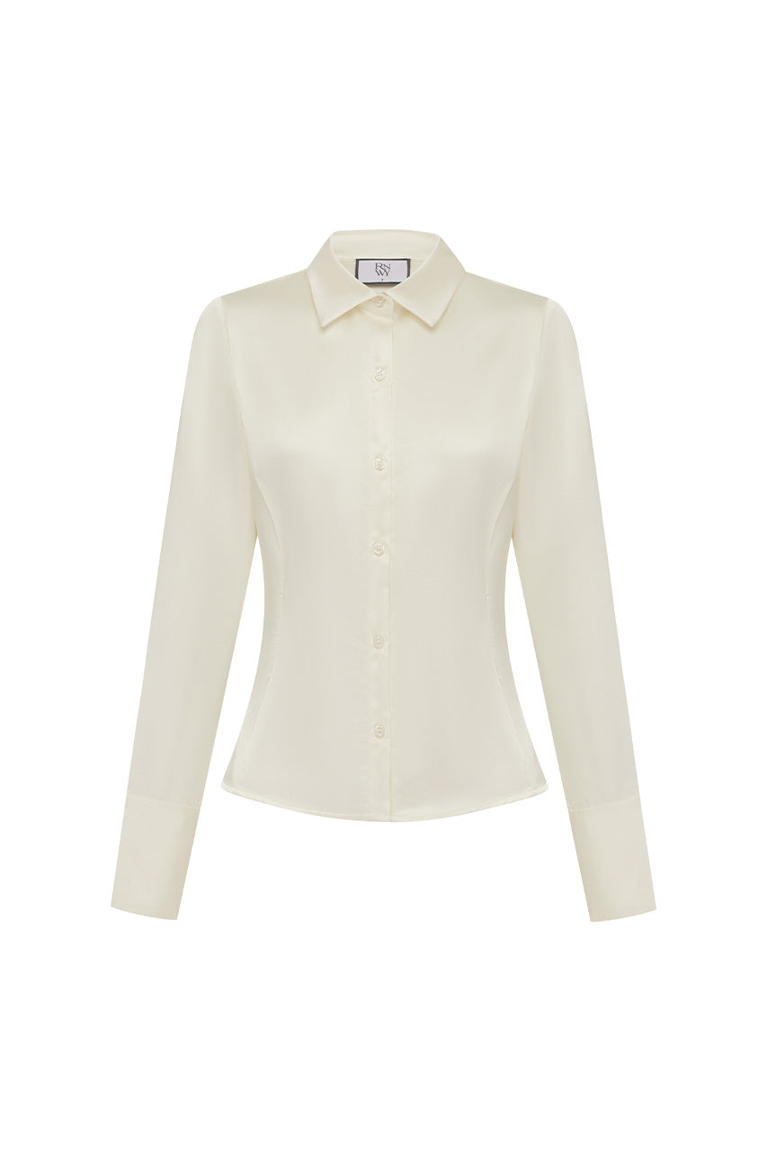 HARTLEY FITTED COLLARED SHIRT - IVORY - HARTLEYFITTEDCOLLAREDSHIRT-IVORY