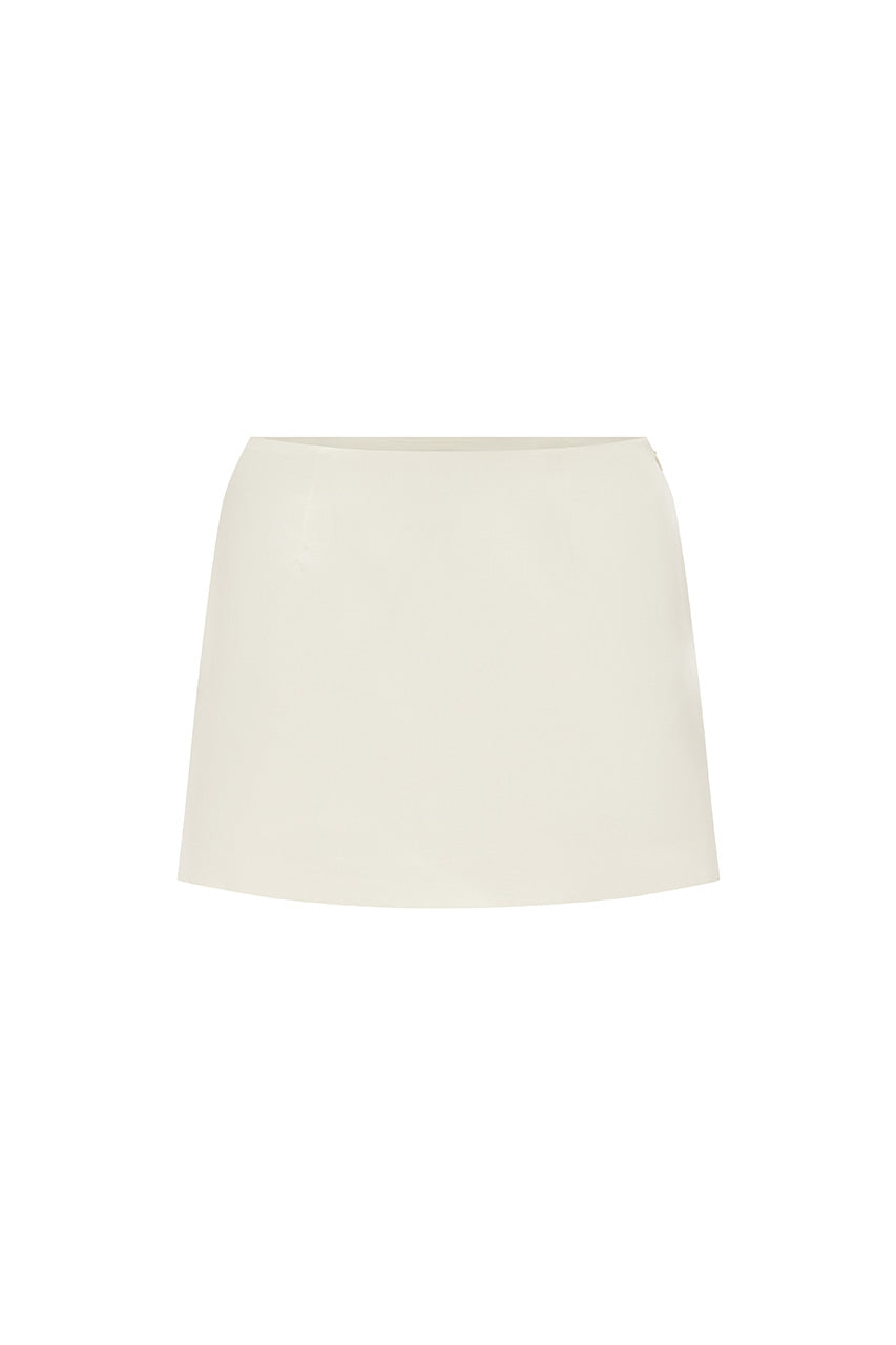 HARTLEY LOW RISE MINI SKIRT - IVORY - HARTLEYLOWRISEMINISKIRT-IVORY