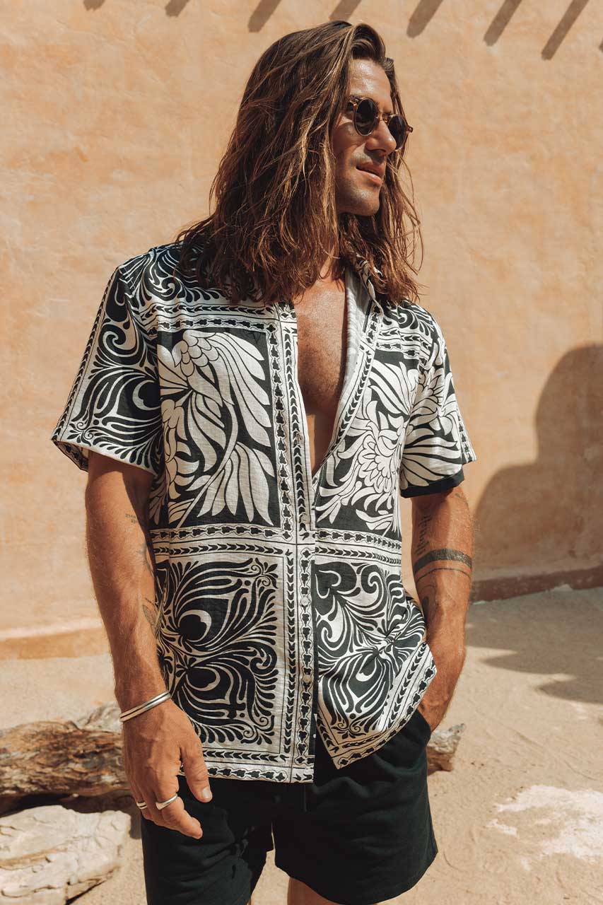 HAVANNA SHIRT - BLACK/SAND - HAVANNA-SHIRT-BLACK