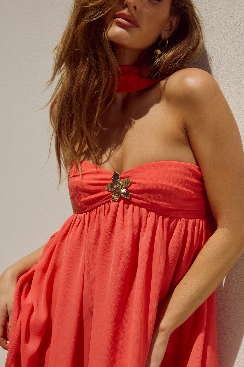 HAVEN MINI DRESS - CORAL - HAVENMINIDRESSCORAL_5