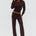 HEATHER WIDE LEG KNIT PANT - CHOCOLATE