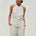 HEATHER TOP - STONE PINSTRIPE