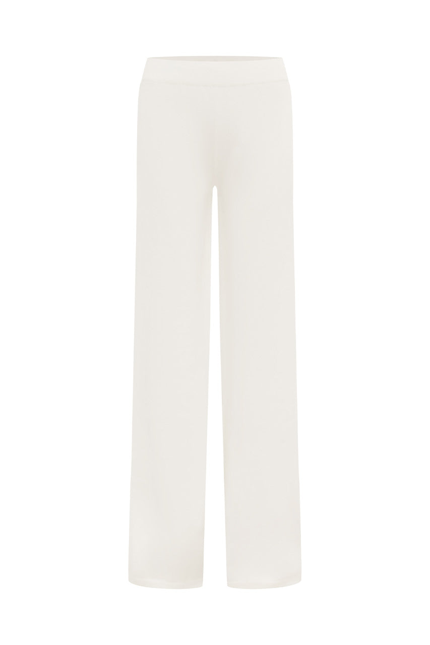 HEATHER WIDE LEG KNIT PANT - CREAM - HEATHERWIDELEGKNITPANT-CREAM