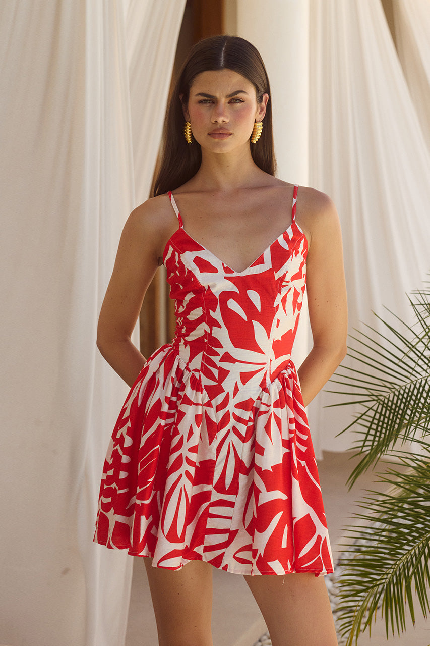HENRIETTA MINI DRESS - MATELO RED XXL - HENRIETTAMINIDRESSMATELORED_1