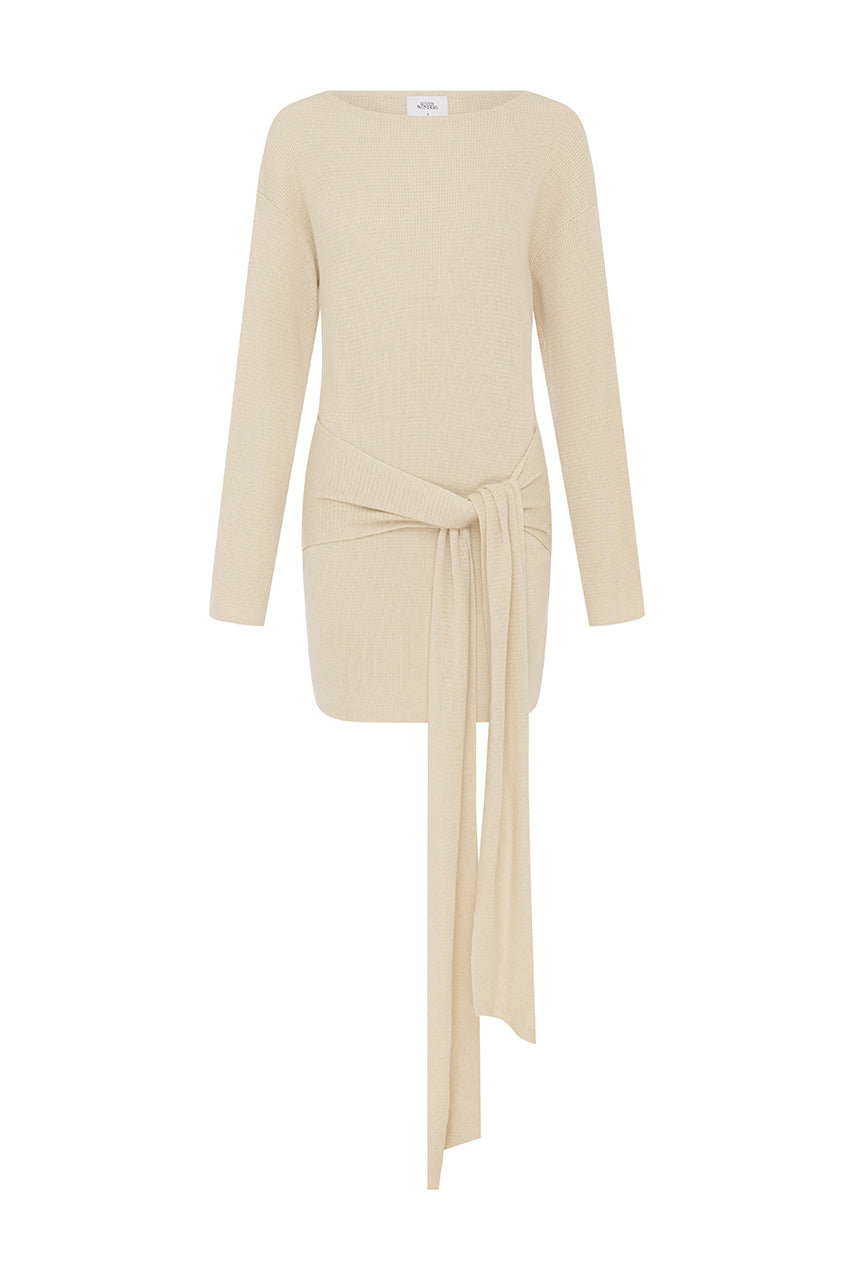HIMARI KNIT MINI DRESS - SAND - HIMARIKNITMINIDRESS