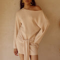HIMARI KNIT MINI DRESS - SAND