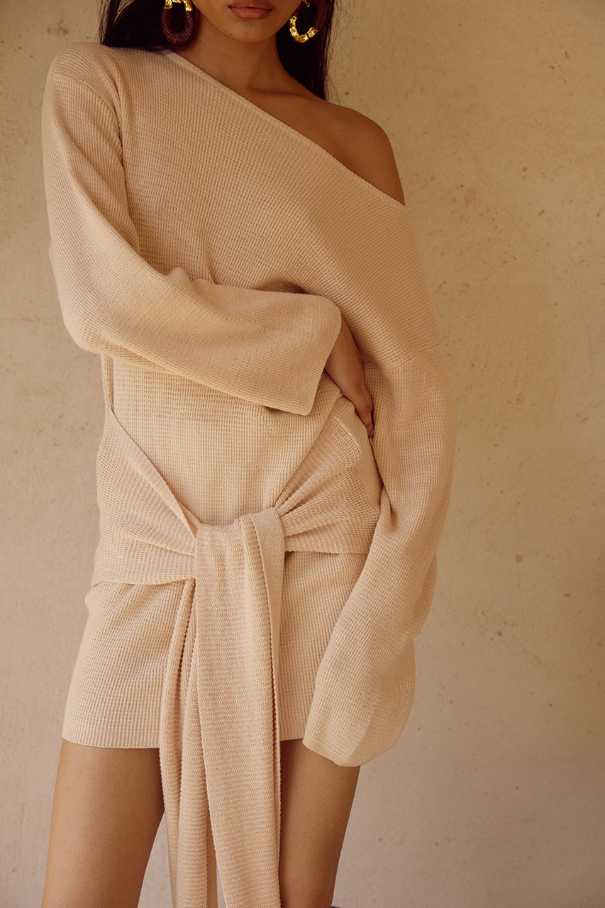 HIMARI KNIT MINI DRESS - SAND - HIMARIMINIDRESSSAND_4