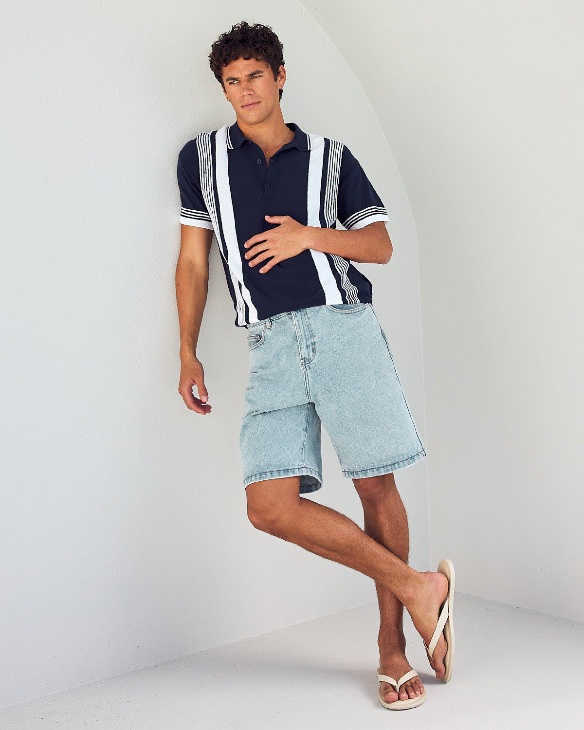 HUDSON SHORT SLEEVE KNIT TOP - NAVY/WHITE - HUDSONSHORTSLEEVEKNITTOP-NAVYWHITE-4
