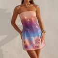 IBIZA STRAPLESS SEQUIN MINI DRESS - NADIA PINK OMBRE