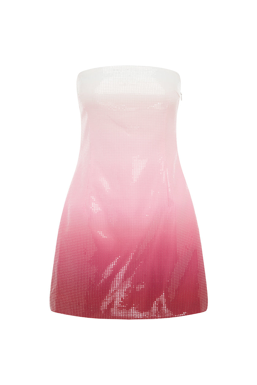 IBIZA STRAPLESS SEQUIN MINI DRESS - STRAWBERRY SHORTCAKE OMBRE - IBIZASTRAPLESSSEQUINMINIDRESS-STRAWBERRYSHORTCAKEOMBRE_6