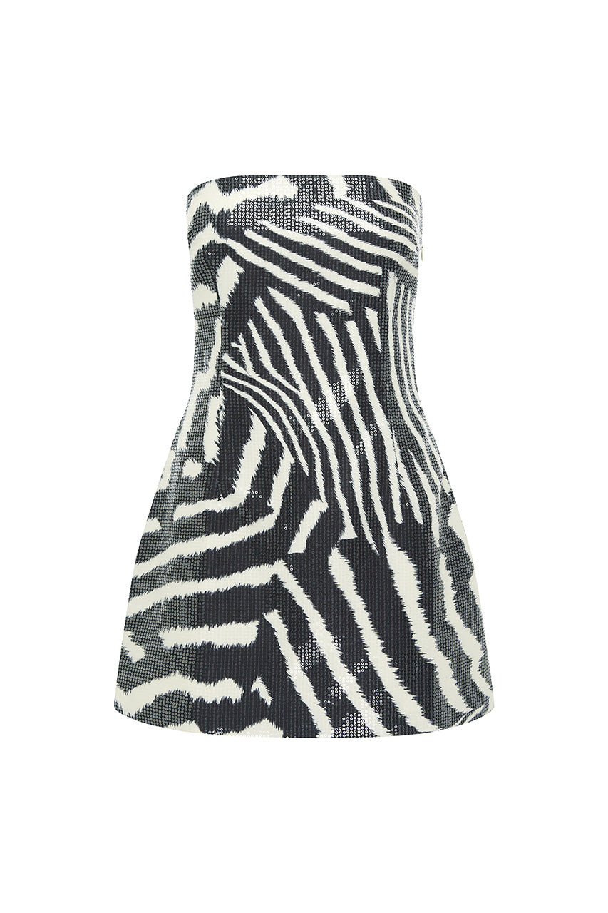 IBIZA STRAPLESS SEQUIN MINI DRESS - NOAH BLACK - IBIZASTRAPLESSSEQUINMINIDRESS