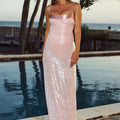 ILLIANA SEQUIN BODYSUIT MAXI DRESS - ROSE