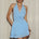 IMALI HALTER COWL MINI DRESS - BLUEBELL