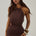 IMELDA HIGH NECK MINI DRESS - COCOA