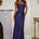 IMOGEN HALTER COWL MAXI DRESS - NAVY