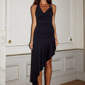 INDIANA ASYMMETRICAL MAXI DRESS - BLACK