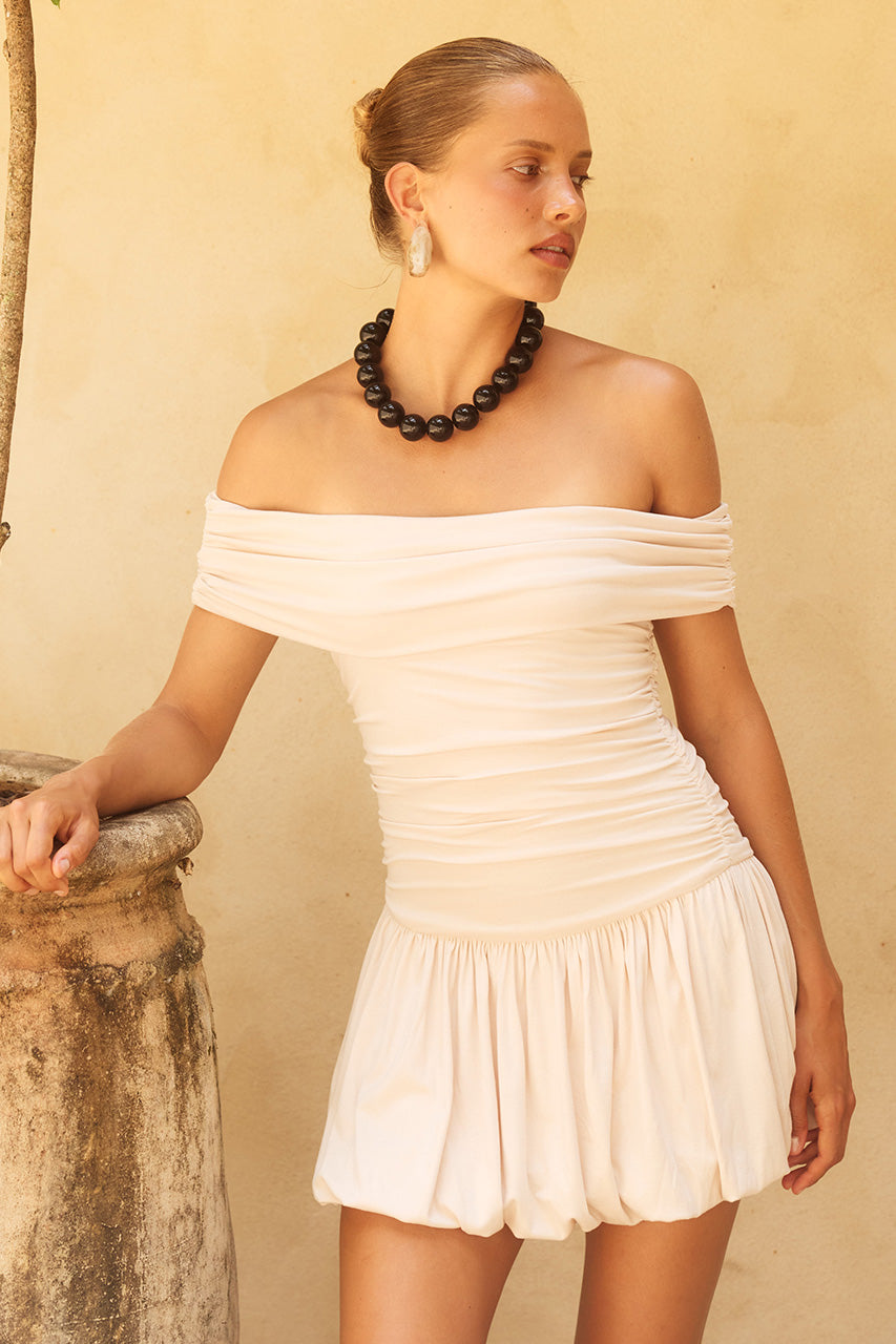IRENE OFF SHOULDER MINI DRESS - CREAM - IRENEOFFSHOULDERMIDIDRESS-CREAM-4