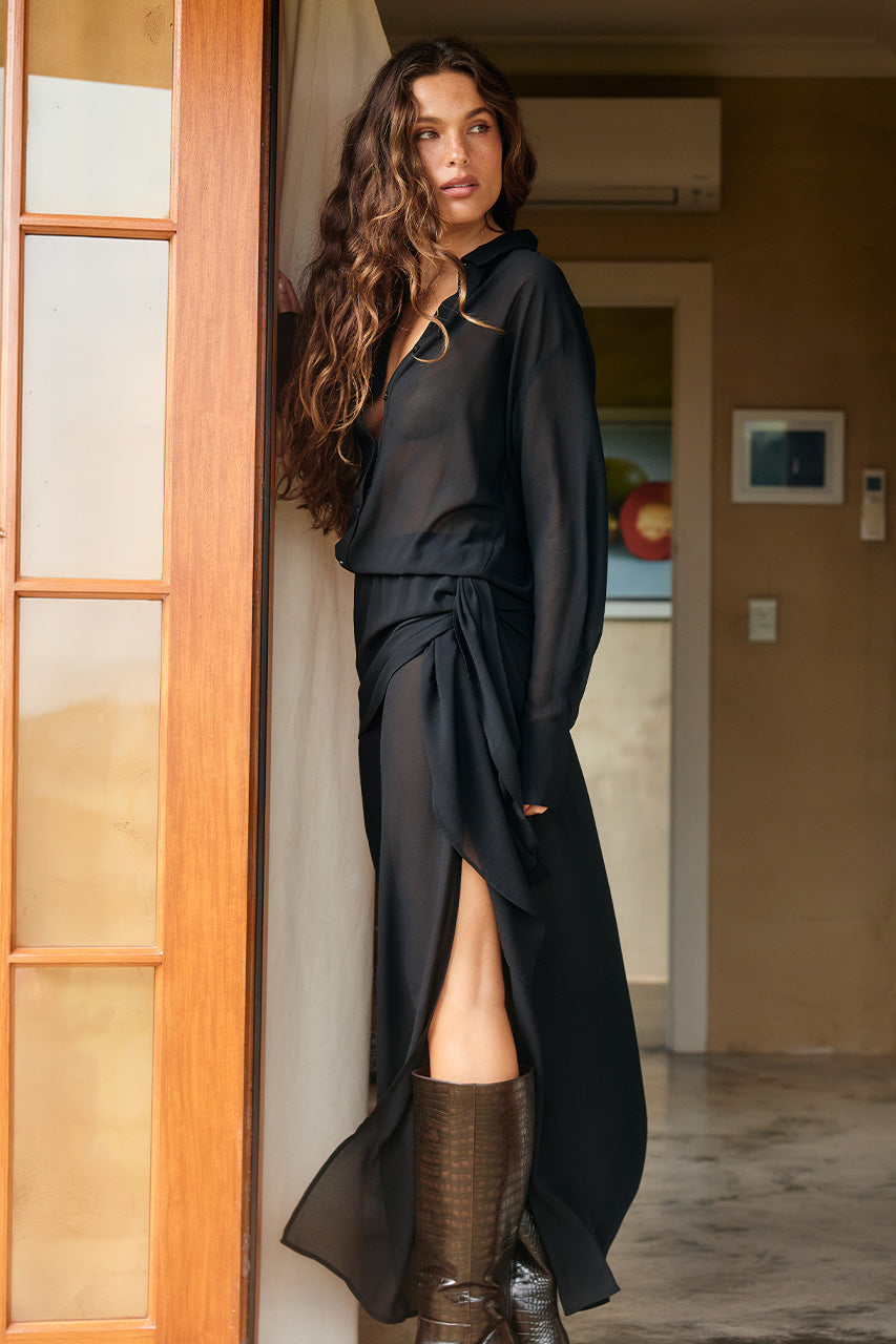 ISABELLA SHIRT MAXI DRESS - BLACK - ISABELLASHIRTMAXIDRESS-BLACK-05