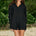 ISLA LONG SLEEVE PATCH POCKET SHIRT - BLACK