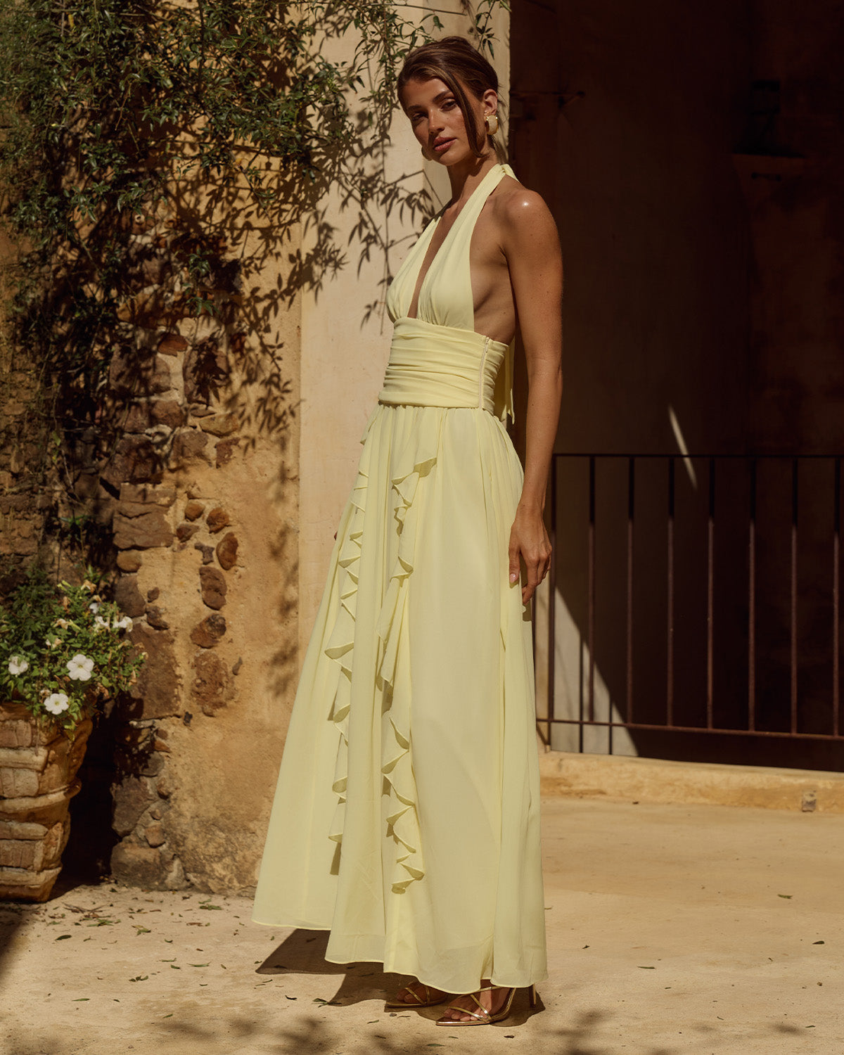 ISOLINA HALTER CORSET MAXI DRESS - BUTTER - ISOLINAHALTERCORSETMAXIDRESS-BUTTER-1