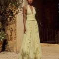 ISOLINA HALTER CORSET MAXI DRESS - BUTTER