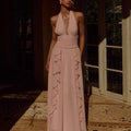 ISOLINA HALTER CORSET MAXI DRESS - PINK