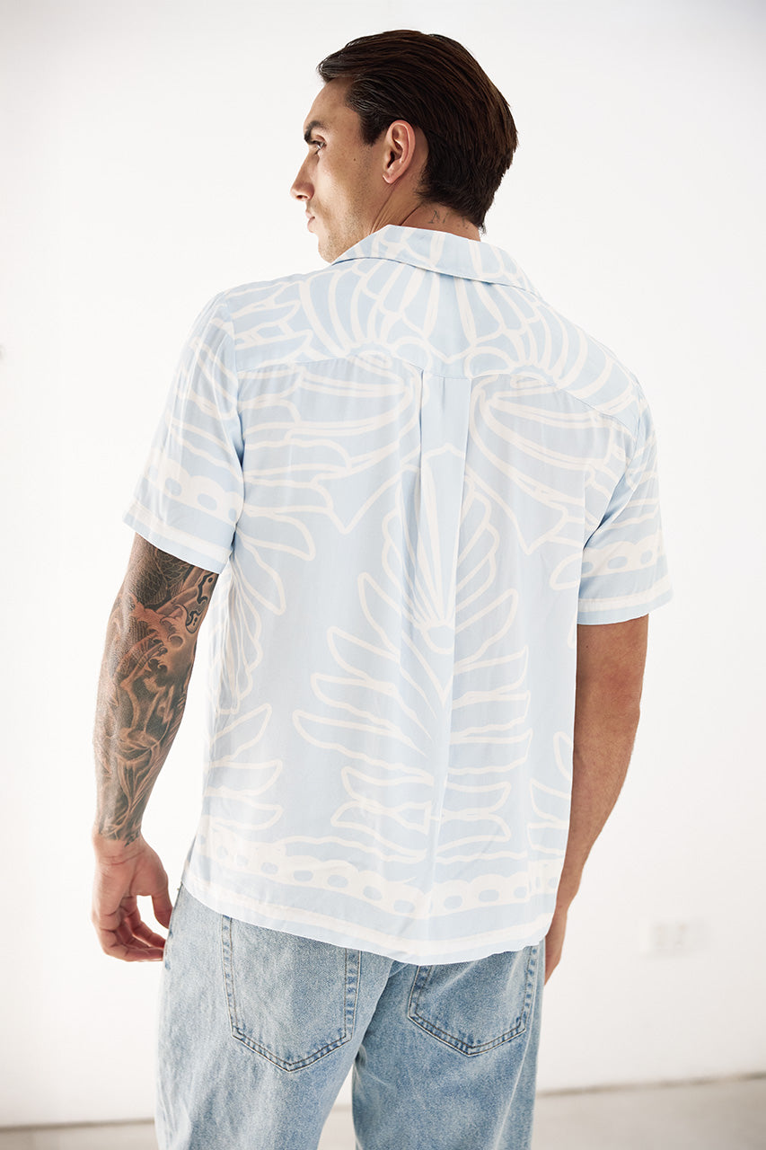 IVANO SHORT SLEEVE SHIRT - BRODIE SKY BLUE - IVANOSHORTSLEEVESHIRT-BRODIESKYBLUE-3