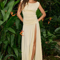 IVA OFF SHOULDER MAXI DRESS - BUTTER
