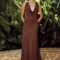 IVY COWL RACERBACK MAXI DRESS - MOCHA