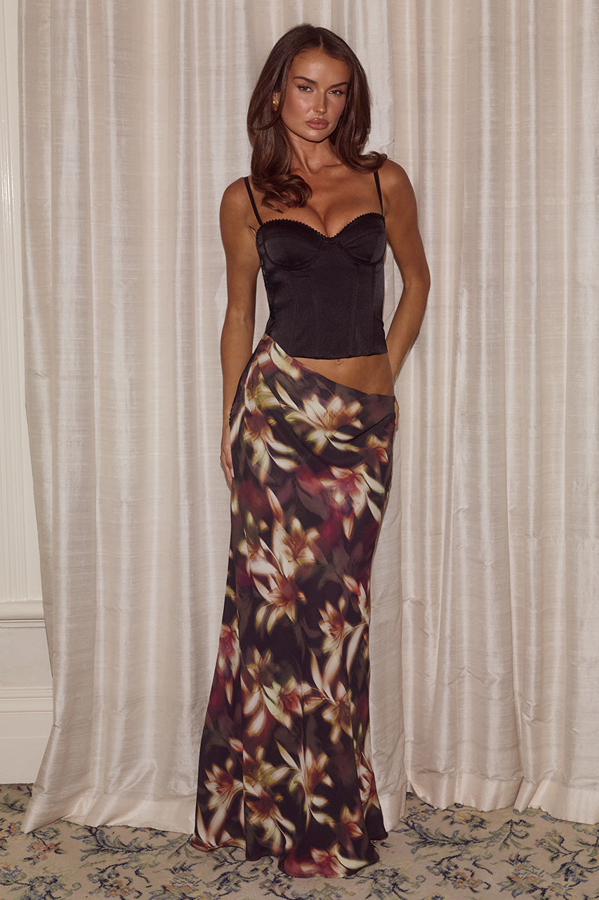 JACINTA BUSTIER CUT OUT MAXI DRESS - HARLOW BLACK