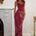 JACINTA BUSTIER CUT OUT MAXI DRESS - QUINN CHERRY