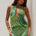 JACIRA LOW PLUNGE MINI DRESS - INDIANA GREEN