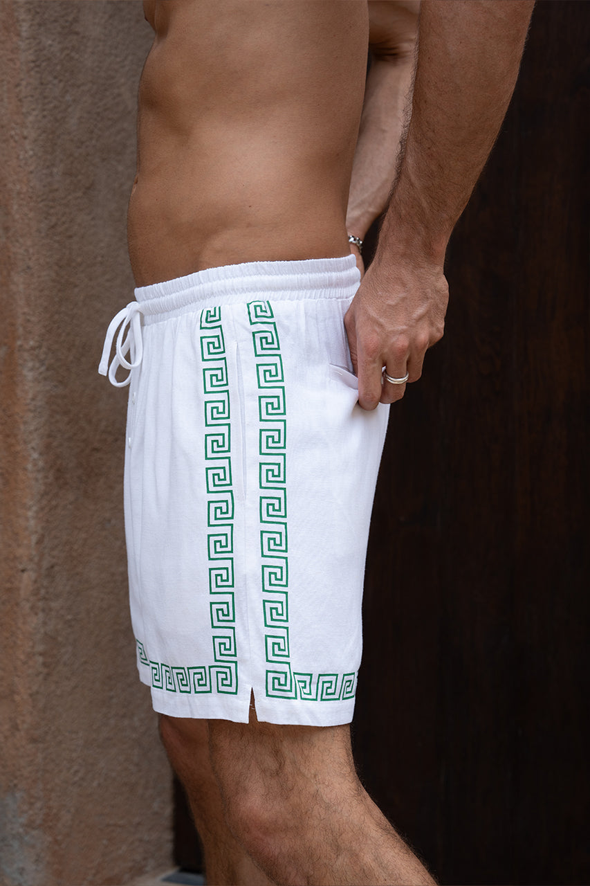 JACOB SHORT - WHITE/GREEN - JACOB-SHORT-WHITE-GREEN