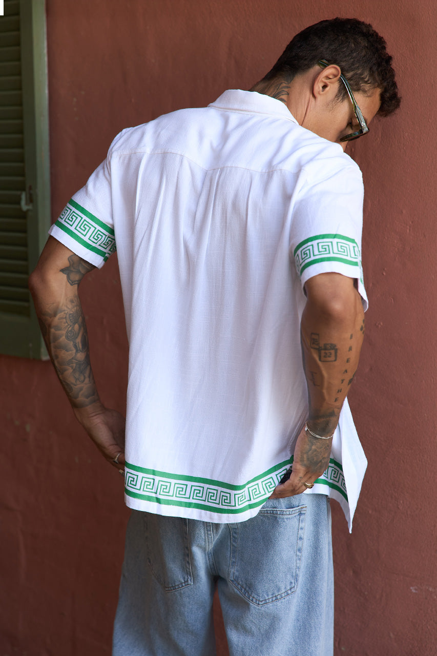 JACOB SHIRT - WHITE/GREEN