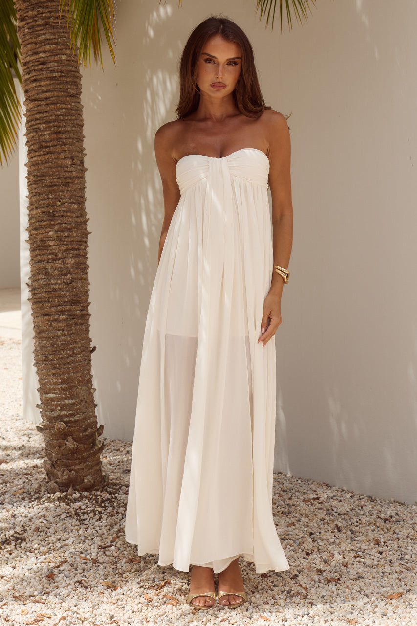 JAIYAH STRAPLESS MAXI DRESS - PEARL XXL - JAIYAHSTRAPLESSMAXIDRESS-PEARL