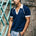 JAVIER RAGLAN SHORT SLEEVE KNIT TOP - NAVY