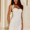 JAYNIE HALTER MINI DRESS - WHITE