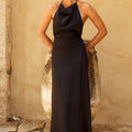 JELENA HALTER OPEN BACK MAXI DRESS - BLACK