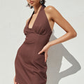 JIANNA MINI DRESS - CHOCOLATE