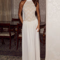 JUDITH HALTER LOW BACK MAXI DRESS - CREAM