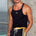 JULIEN MONOGRAM STRAP TANK - BLACK