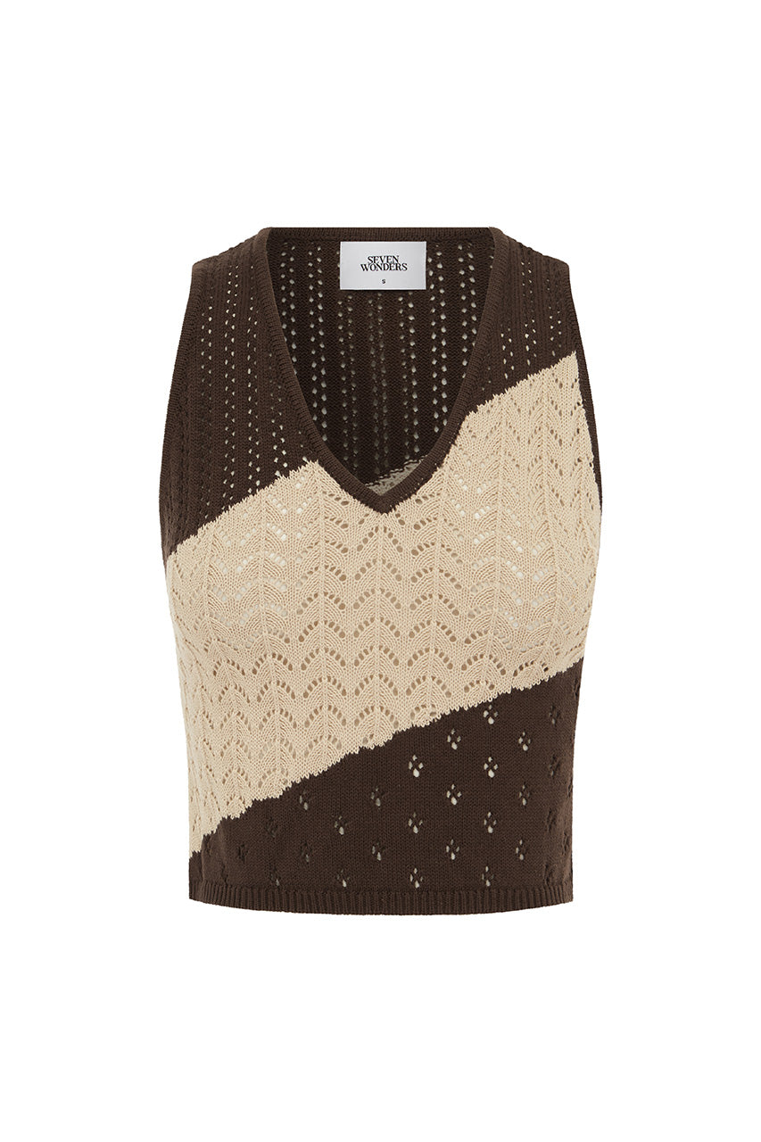 JULIE TOP - SAND/CHOCOLATE - JULIETOP
