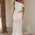 JUNIE SHEER BOTTOM MAXI SKIRT - WHITE