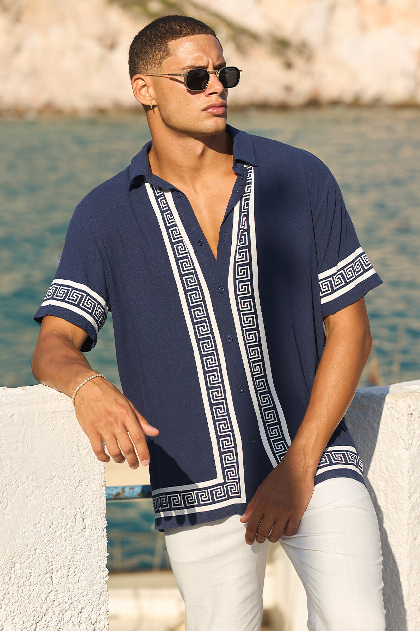 JACOB SHIRT - NAVY/WHITE - JacobShirt-Navy_WhitexOscarPant-White-4