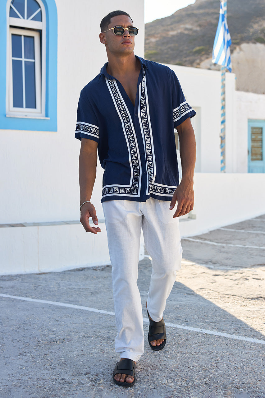 JACOB SHIRT - NAVY/WHITE - JacobShirt-Navy_WhitexOscarPant-White