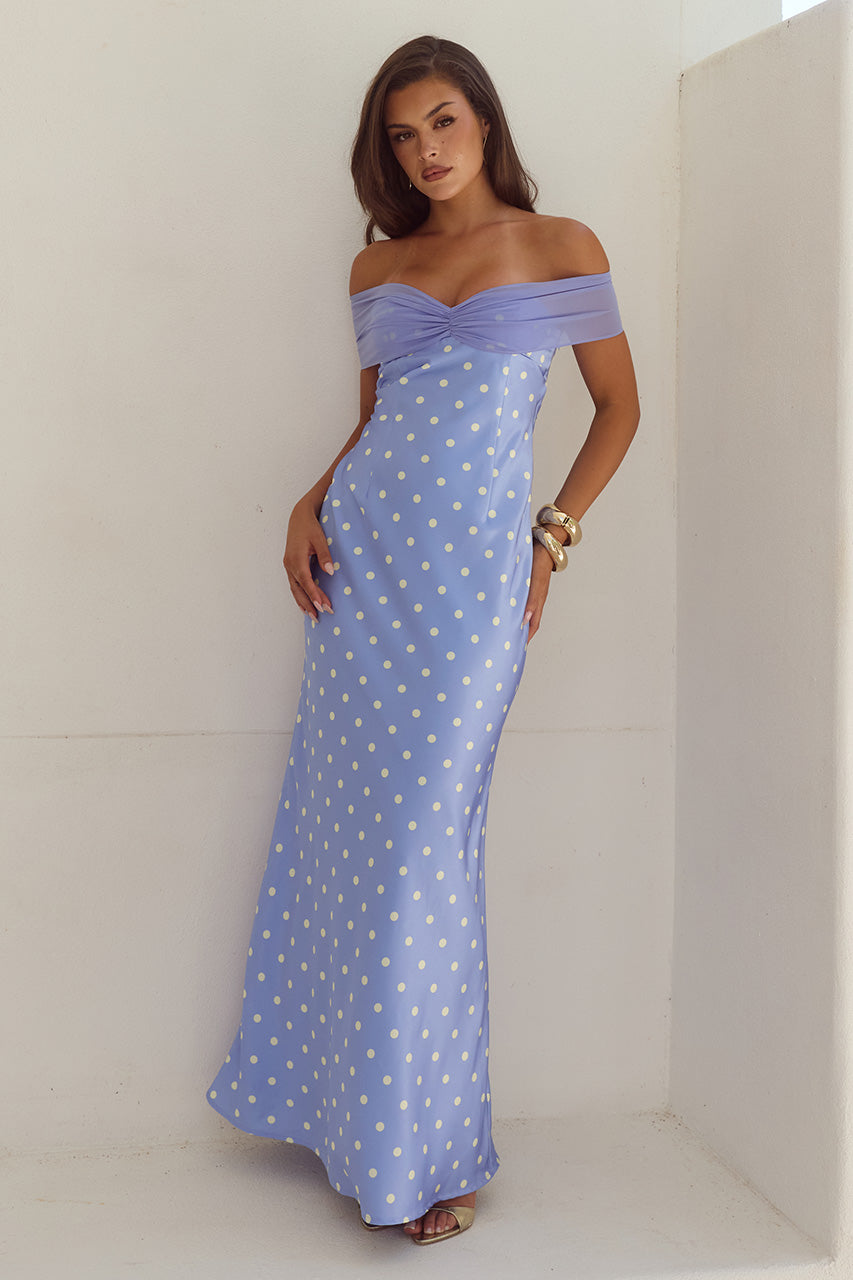 KADIE OFF SHOULDER MAXI DRESS - PERIWINKLE/LEMON POLKA XXL - KADIEOFFSHOULDERMAXIDRESS-PERIWINKLELEMONPOLKA-06