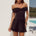 KADIE OFF SHOULDER MINI DRESS - BLACK