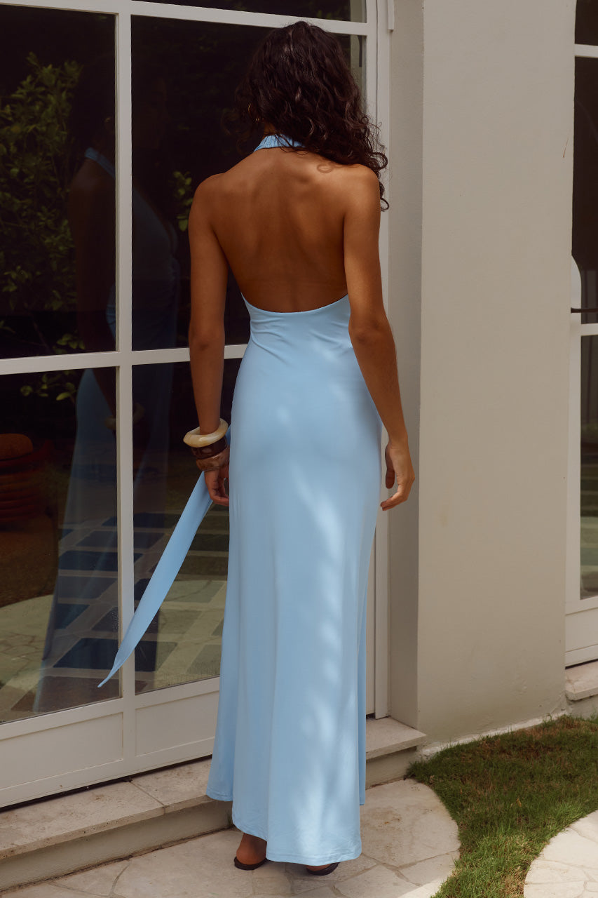 KAELI TIE FRONT HALTER MAXI DRESS - SKY BLUE - KAELITIEFRONTHALTERMAXIDRESS-SKYBLUE_-07